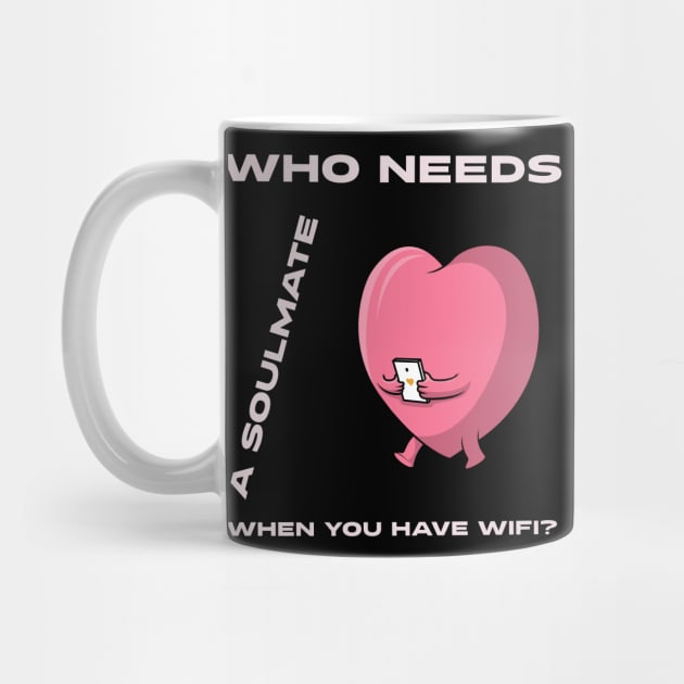 Techie Phone WIFI Nerd Funny IT Valentines Day Anti Valentines Day by TV Dinners